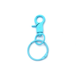 Lobster Claw Clasp Key Chain / 45x30 mm / Blue Color   