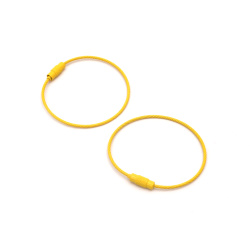 Стоманено въже със заключващ механизъм 150x1.5 мм цвят жълт