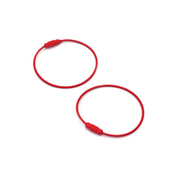 Стоманено въже със заключващ механизъм 150x1.5 мм цвят червен