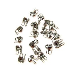 Ακροδέκτες-σφιχτηράκια μεταλλικά 3x1.6 mm τρύπα 2 mm ασημί -50 τεμάχια