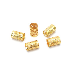 Dreadlocks Beads, 10x15 mm, Gold Color - 10 pieces