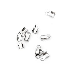Metal Cord End Tips / Jewelry Connectors / 3x6 mm / Silver - 200 pieces