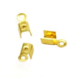 Ακροδέκτες-σφιχτηράκια μεταλλικά 5x9 mm χρυσό ~50 τεμάχια