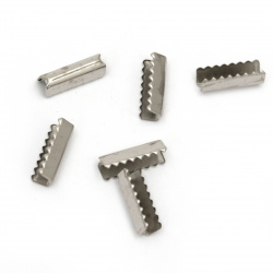 Metal Pinch End Clasp / 11x4 mm / Silver - 50 pieces