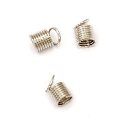 Metal Spring Tips for DIY Jewelry Making / 6x6x4.5 mm / Silver - 50 pieces