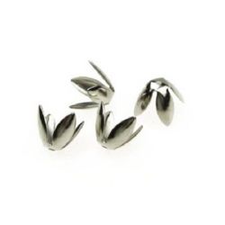 Flower Bead Caps for DIY Jewelry Making / 7x14 mm / Silver - 4 pieces