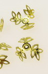 Palarie metalica 12x6 mm 3 petale culoare auriu -50 bucati