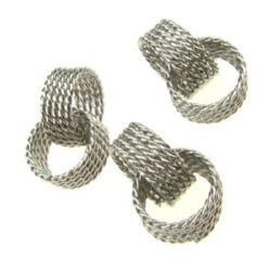 Metal element rings 16x7x2 mm relief color silver -5 pieces