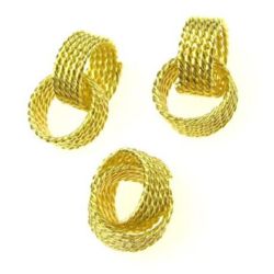 Metal element rings 16x7x2 mm relief color gold -5 pieces