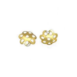 Flower Bead Caps for DIY Jewelry Making / 6x1.5 mm / Gold - 50 pieces