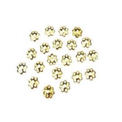Metal Flower Bead Caps / 6x1 mm / Gold - 100 pieces