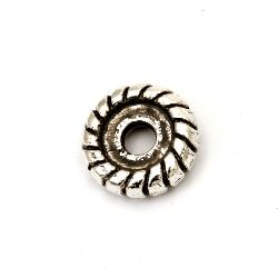 Metal bead washer 12x3.5 mm hole 3 mm color old silver -10 pieces