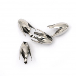 Flower Petal Spacer Beads / 10x13 mm / Silver - 50 pieces