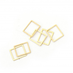 Rectangle flat element metal steel  7x6 mm color gold - 2 grams ± 60 pieces