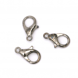 Lobster Claw Clasps / 7x14 mm /  Steel Color - 10 pieces