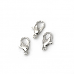 STEEL Lobster Claw Clasps / 5x10 mm / Silver - 10 pieces