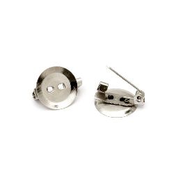 Not Available Online. You can also buy at EM ART stores and at +359 884 000 893 Base for metal brooch with needle 13x15x5 mm color silver -20 pieces