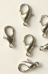Lobster Claw Clasp Jewellery Making, 6 x 12 mm, Silver - 20 pieces