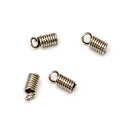 Iron Cord Ends, 4x6x2.8 mm color silver -50 pieces