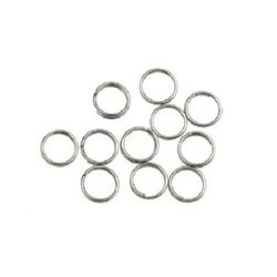 Jewelry Jump Rings, Close but Unsoldered, 7x0.7 mm two coils color silver -50 pieces