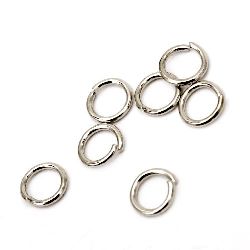 Jewelry Jump Rings, Close but Unsoldered, 5x0.7 mm color silver -200 pieces