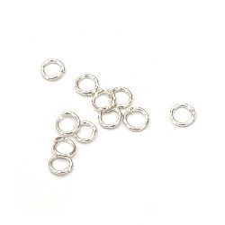 Metal ring for Jewelry 5x0.8 mm color white -200 pieces