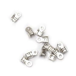 Metal Ending Clasp Tips / 4x8 5 mm / Silver - 50 pieces