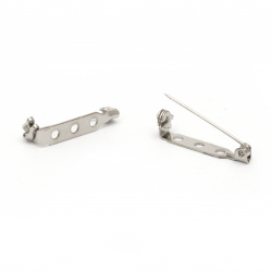 Clasp 25x5x6 mm with sheet metal 3 holes color silver -20 pieces