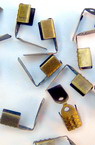 Double Metal End Caps for Ribbons / 4x9 mm / Antique Bronze - 50 pieces