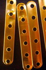 Metal divider with 6 holes 35x5 mm color gold -50 pieces