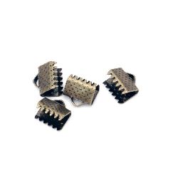 Ribbon Clamps Iron 8mm clip color antique bronze -50 pieces