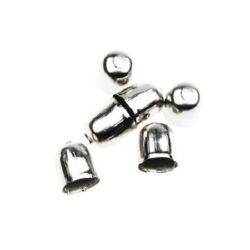 Metal End Caps / 5x6 mm / Silver - 50 pieces