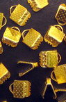 Ακροδέκτες- σφιχτηράκια μεταλλικά 6 mm χρυσό -50 τεμάχια