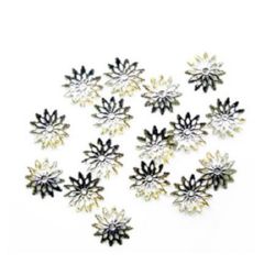 Palarie metalica de varf 13x2 mm culoare floare argintiu -50 bucati