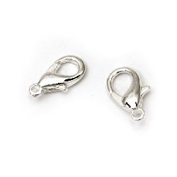 Lobster Claw Clasp for Jewelry Finishing / 8x14 mm / Silver - 20 pieces