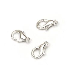 Lobster Claw Clasp Jewellery Making 6x12 mm color white -20 pieces 