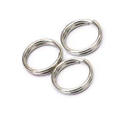 Double Loops Split Jump Rings / 7x0.7 mm / Silver - 50 pieces