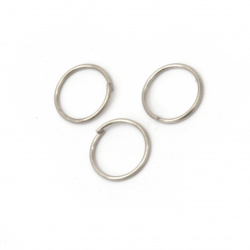 Jump Rings, Close but Unsoldered, 10x0.8 mm color silver -200 pieces