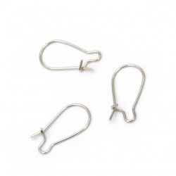 Ear Wire Hooks / 18x0.9 mm / Silver - 50 pieces