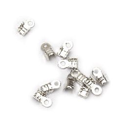Cord Ends, Metal 3x6 mm color white -50 pieces