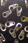 Cord Ends, Metal 2 holes 5x10 mm color silver -50 pieces