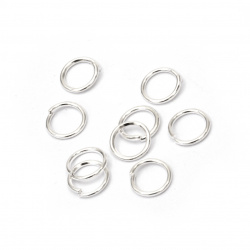 Jump Rings, Close but Unsoldered, 7x0.8 mm color white -200 pieces