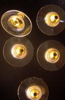 Винт за обеца 10x6 мм със силиконов гръб цвят злато -50 броя