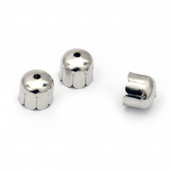 Metal End Connector for Necklace, Bracelet, Tassel / 10x9 mm / Silver - 20 pieces