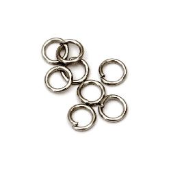 Jump Rings, Close but Unsoldered, 5x0.8 mm color silver -200 pieces