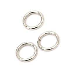 Jump Rings, Close but Unsoldered, 8x1.2 mm color silver -100 pieces