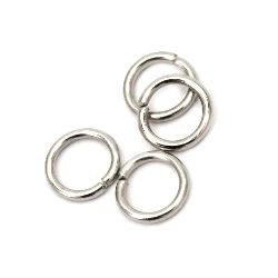 Jump Rings, Close but Unsoldered, 7x1 mm color silver -200 pieces