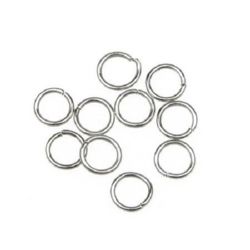 Jump Rings, Close but Unsoldered, 8x1 mm color silver -200 pieces