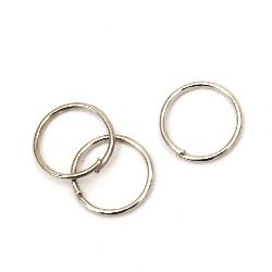 Jump Rings, Close but Unsoldered, 9x0.7 mm color silver -200 pieces
