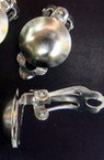 Suport cercei clemă metalică 20x12x9 mm culoare argintiu -20 bucăți